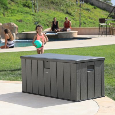 Coffre de jardin en résine 567L gris HDPE Lifetime