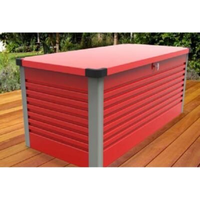Coffre de rangement en métal rouge 750L Patio Box TRIMETALS