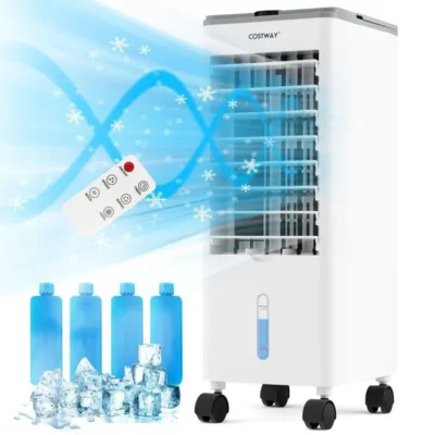 Climatiseur Mobile COSTWAY 60W Double Réservoir 2,8L