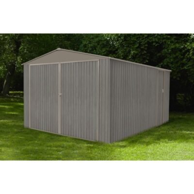 Garage 1 voiture en métal 17.47m² imitation bois vieilli
