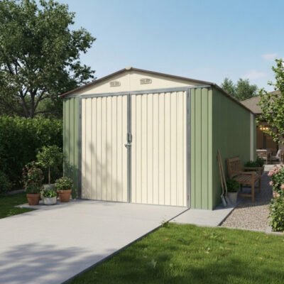 Garage métal 18m² X METAL kit d&rsquo;ancrage double portes