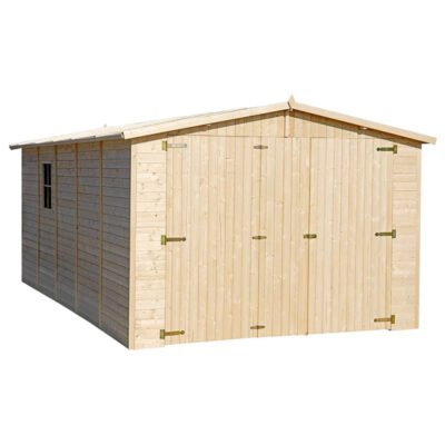 Garage en bois brut 15m² Timbela panneaux 17mm