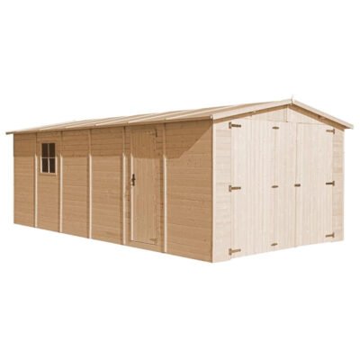 Garage en bois brut 18m² Timbela panneaux 17mm