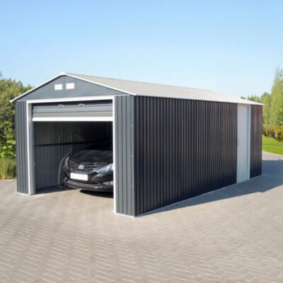 Garage en métal anthracite 19.95m² DURAMAX