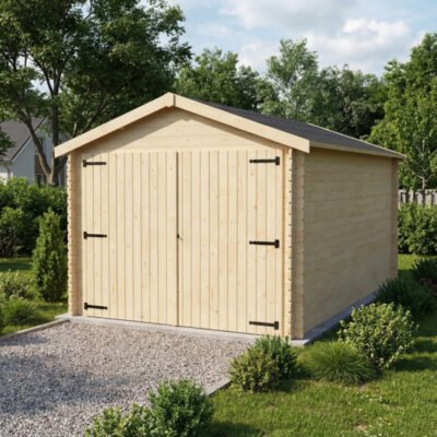 Garage Gamache double pente 15.69m² madriers 28m