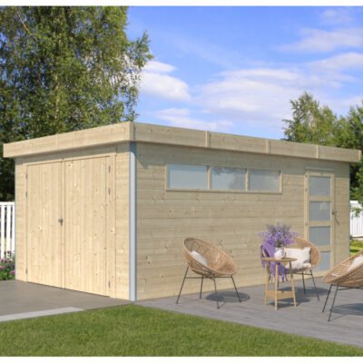 Garage Kasuko 17.39m² en bois massif 28mm Gardenas