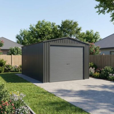 Garage métal anthracite 15.14m² X METAL porte enroulable