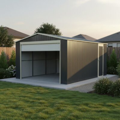 Garage métal anthracite 19.52m² X METAL porte enroulable