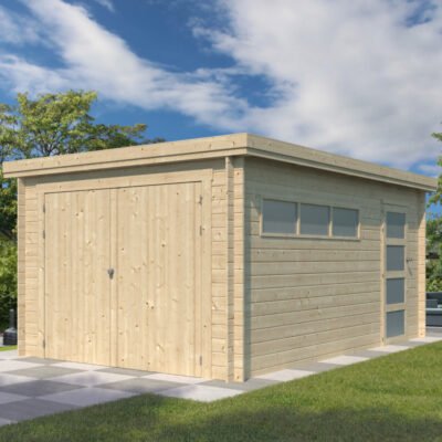 Garage Oregon 16.41m² Gardenas en bois massif 28mm