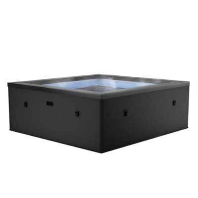 Spa semi rigide NetSpa Idaho Charcoal Black carré 4 à 6 places