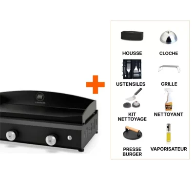 Pack plancha gaz Le Marquier Amalia 375 acier +8 access