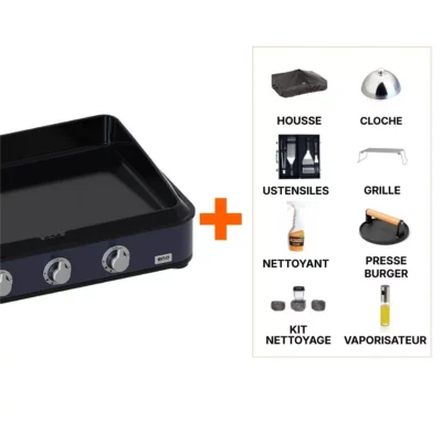 Pack plancha gaz Enosign 80 blue navy +8 access