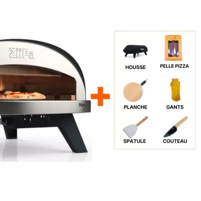 Pack four à pizza à gaz Ziipa Sedici Ardoise +6 access