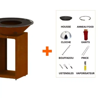 Pack brasero Oyat BBO 78 cm Storage Corten +8 access