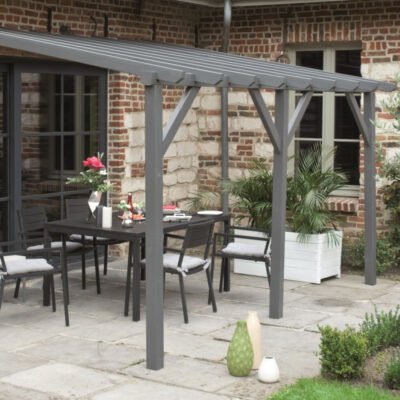 Pergola Cerland adossée 12m² en bois traité Etretat