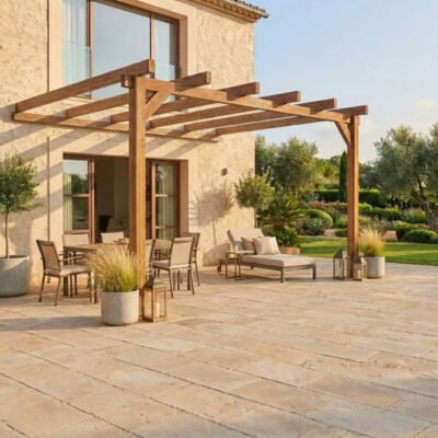 Pergola adossée en bois 400 x 400 cm Maderland LE MANS