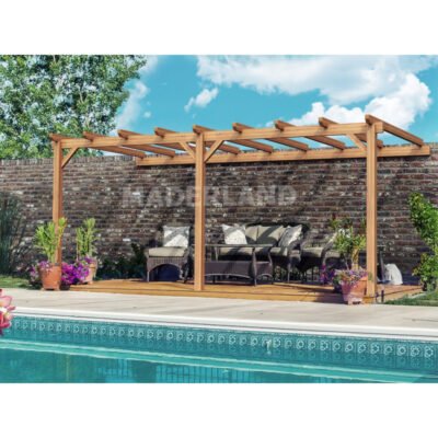 Pergola adossée en bois 600 x 300 cm VERSAILLES Maderland
