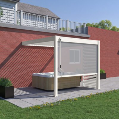 Pergola bioclimatique 3x3m en alu blanc Ombrea