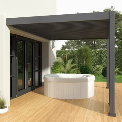 Pergola bioclimatique adossée 3x4m Ombrea en alu