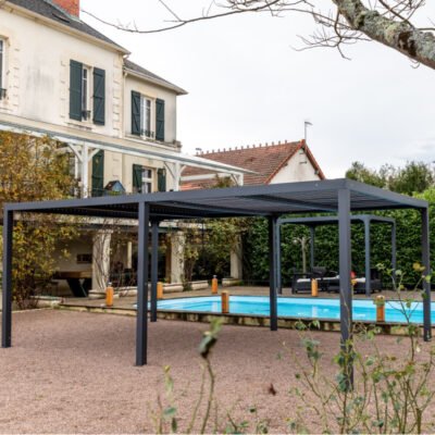 Pergola HABRITA bioclimatique 21.52m² aluminium anthracite