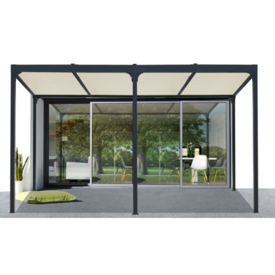 Pergola bioclimatique HABRITA 21.52m² aluminium anthracite
