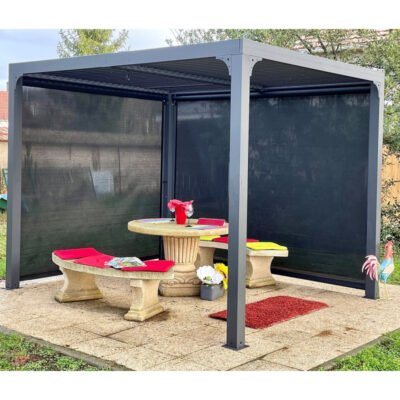 Pergola bioclimatique HABRITA 7.20m² aluminium anthracite