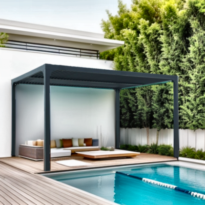 HABRITA Pergola bioclimatique 10.80m² aluminium anthracite