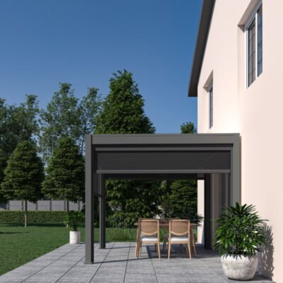 Pergola bioclimatique 3x3m Ombrea en alu anthracite
