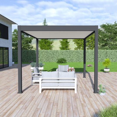 Pergola bioclimatique autoportante 3 x 4m Ombrea en alu
