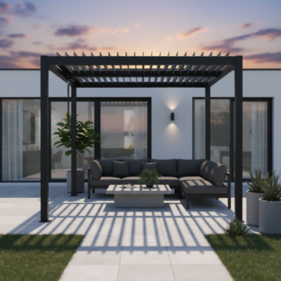 Pergola bioclimatique X METAL 3x3m en aluminium anthracite