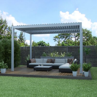 Pergola X METAL bioclimatique 4x3m autoportante en aluminium