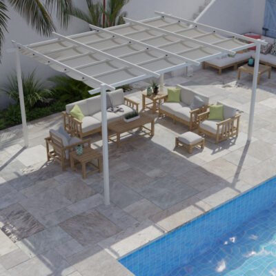 Pergola Essency 400 x 300 cm en aluminium gris