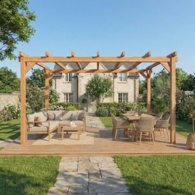 Pergola adossée en bois 500 x 400 cm Maderland GRENOBLE