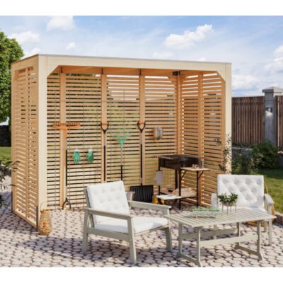 Pergola Karibu en bois massif 5.12m² Cubus