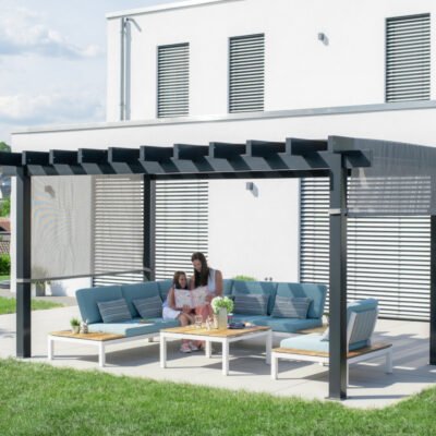 Pergola Yamba 14.6m² en aluminium anthracite Sojag