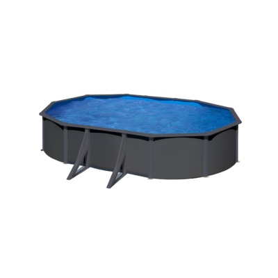 Piscine Gre acier ovale Anthracite 500 x 300 x H 120 cm