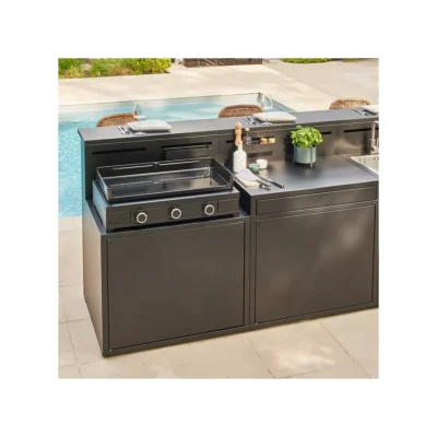 Plancha gaz Forge Adour Modern 75 acier noir 3 brûleurs 75 x 40
