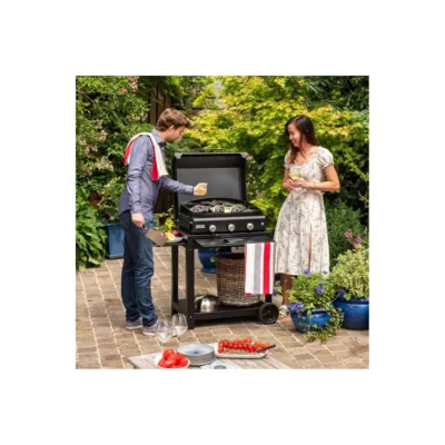 Plancha gaz Le Marquier Amalia 375 acier noir 3 brûleurs