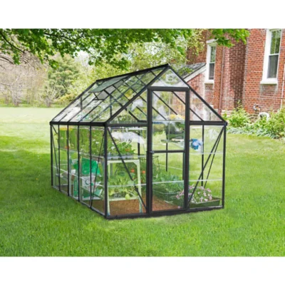 Serre de jardin Harmony grise aluminium 1,85 x 3,05 m