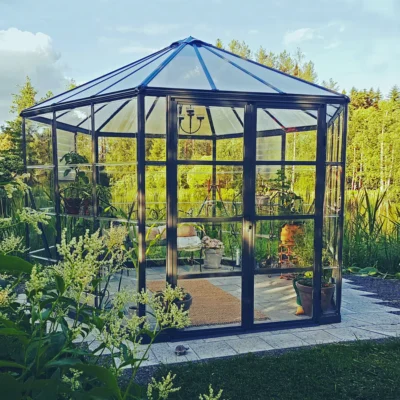 Serre Oasis 11.5 m² aluminium gris polycarbonate