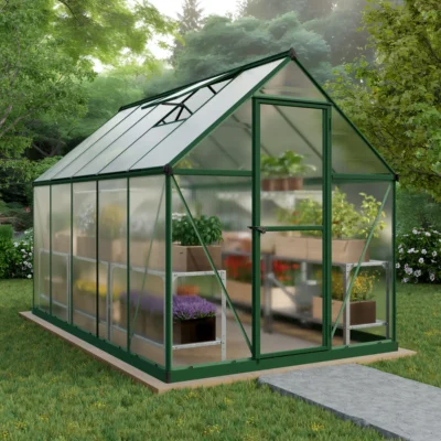 Serre de jardin Mythos verte 5.7 m² polycarbonate
