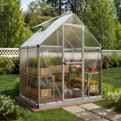 Serre de jardin Mythos 2.3 m² argent polycarbonate aluminium