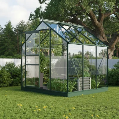 Serre Planet 3800 3.8 m² émeraude aluminium et verre de sécurité