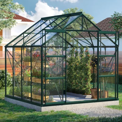 Serre Uranus 6700 6.7 m² émeraude aluminium et verre de sécurité