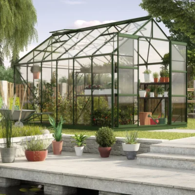 Serre Uranus 9900 9.9 m² émeraude et verre de sécurité ESG