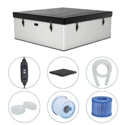 Spa semi rigide NetSpa Idaho Pebble White carré 4 à 6 places Wifi