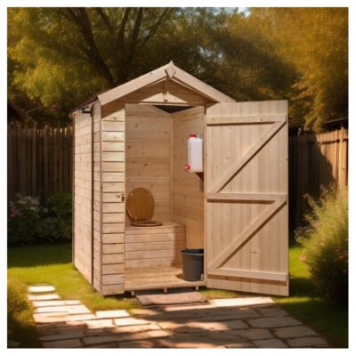 Toilettes sèches grand modèle en bois massif panneaux 16mm