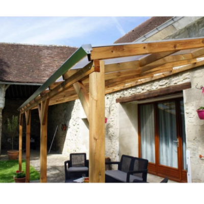 Toit de terrasse 300 x 300cm en bois massif Chalet et Jardin