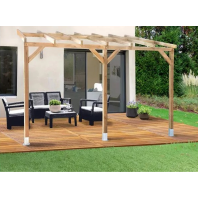 Toit de terrasse en bois 300 x 300cm Chalet et Jardin