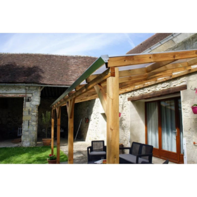 Toit de terrasse en bois 300 x 550 cm massif Chalet et Jardin